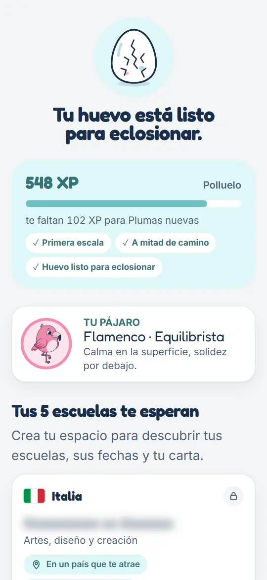 La pantalla del resultado del quiz