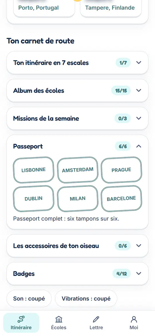 Le passeport et ses tampons